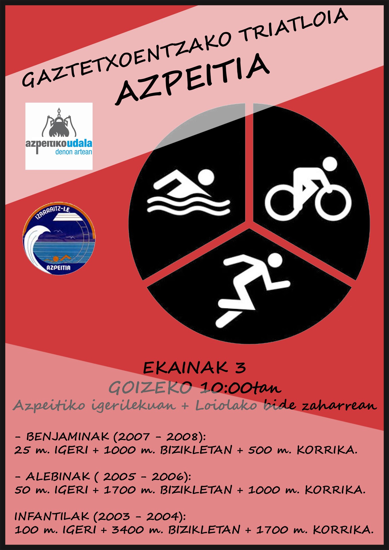 Gaztetxoentzako triatloia izango da ekainaren 3an, Sanjuandegin