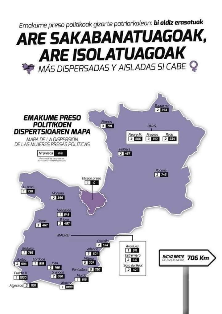 Emakume presoen eskubideen aldeko elkarretaratzea egingo dute bihar