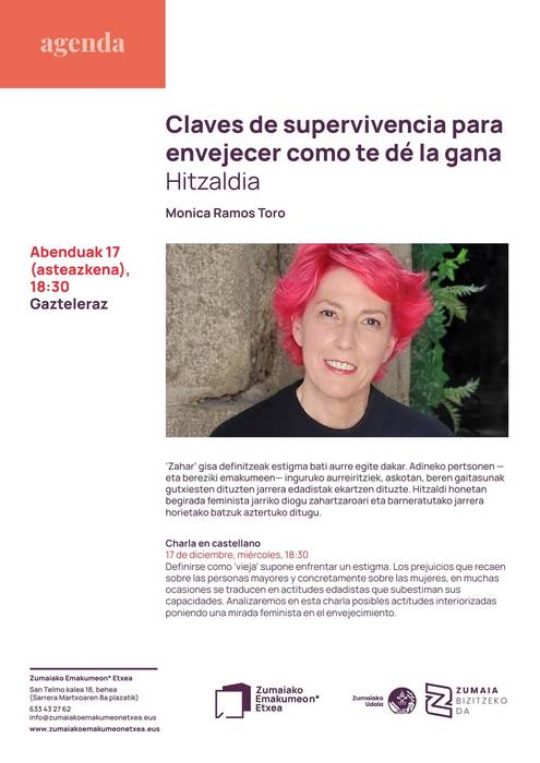 Hitzaldia: 'Claves de supervivencia para envejecer como te de la gana'