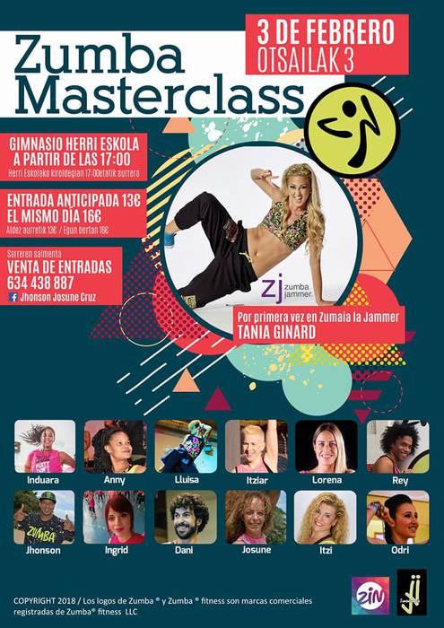 Zumbako masterclass-a izango da larunbatean Herri Eskolako gimnasioan
