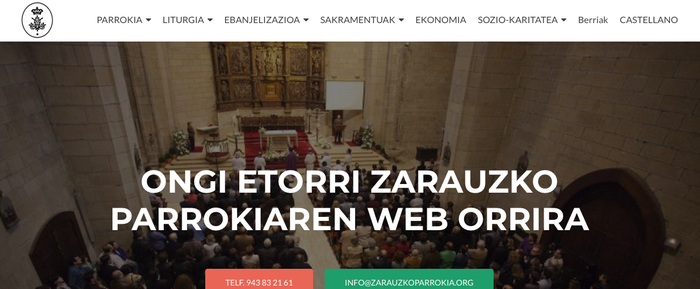 Zarauzko Parrokiak webgunea dauka