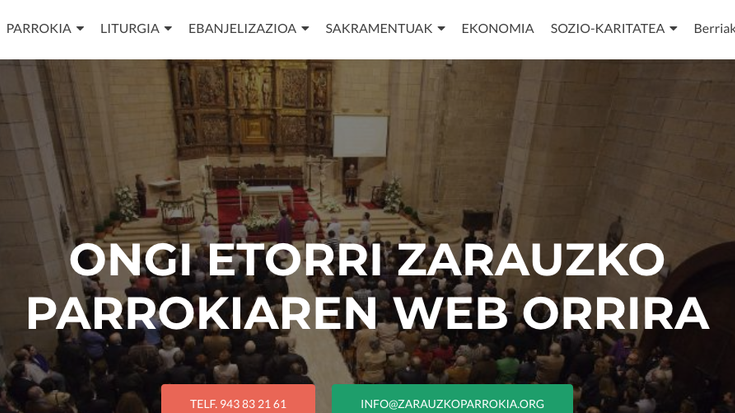 Zarauzko Parrokiak webgunea dauka