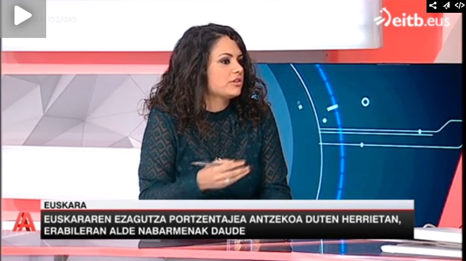 Eneritz Albizu ETBko 'Ahoz aho' saioan, Bermeoko eta Ondarroako euskararen erabileraz
