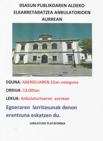 Osasun publikoaren aldeko elkarretaratzea
