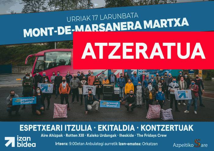 Mont de Marsanera larunbatean egitekoa ziren martxa atzeratzea erabaki du Azpeitiko Sarek