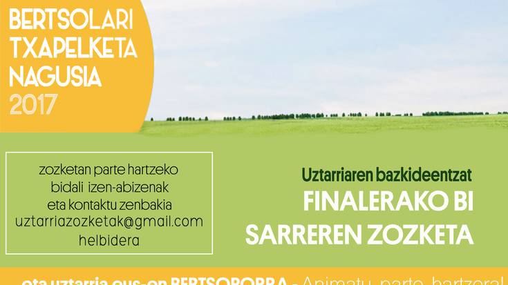 Igandean zozkatuko ditu Uztarriak Bertsolari Txapelketa Nagusiaren finalerako sarrerak