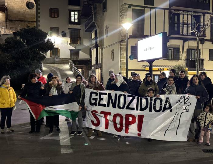 Palestina-Orio elkartasun taldeak elkarretaratzera deitu du ostiral iluntzerako