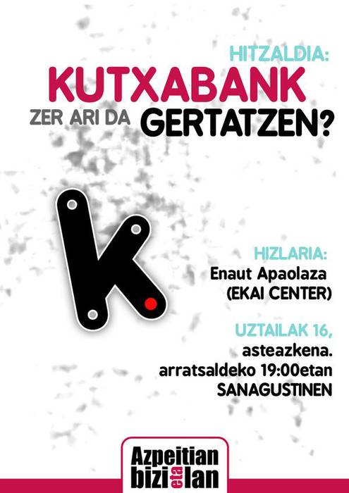 Hitzaldia: 'Kutxabank: zer ari da gertatzen?'