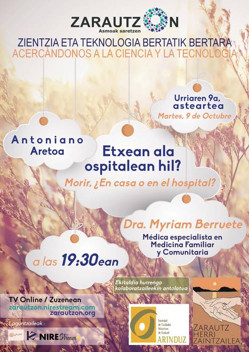 'Etxean ala ospitalean hil?' hitzaldia izango da urriaren 9an