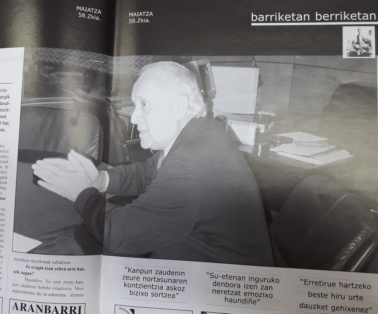 Arzalluzi 2001ean egindako elkarrizketako hainbat pasarte