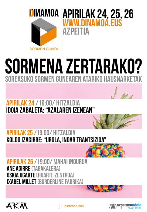 Sormenari eta sormen guneei buruzko jardunaldiak egingo dituzte Azpeitiko Dinamoan