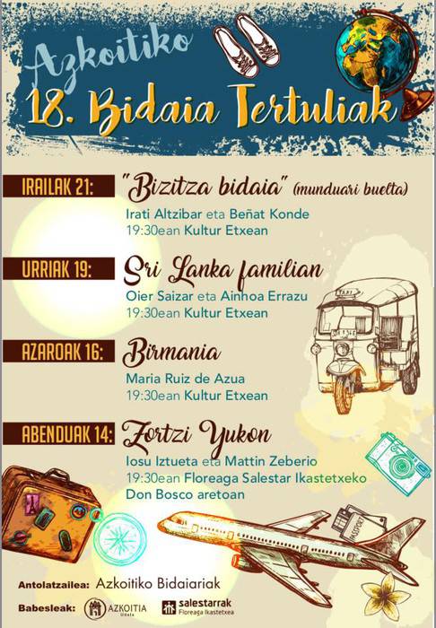 Bidaia Tertuliak hasiko dira hilaren 21ean Azkoitian