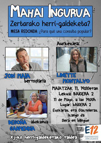 'Zertarako herri galdeketa?' solasaldia gaur Baigera II-n