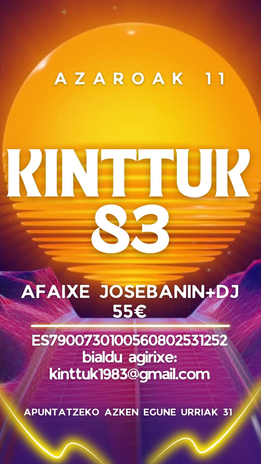 1983. urtean jaiotakoek afaria egingo dute