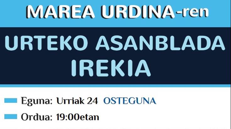 Marea Urdinaren urteko asanblada irekia