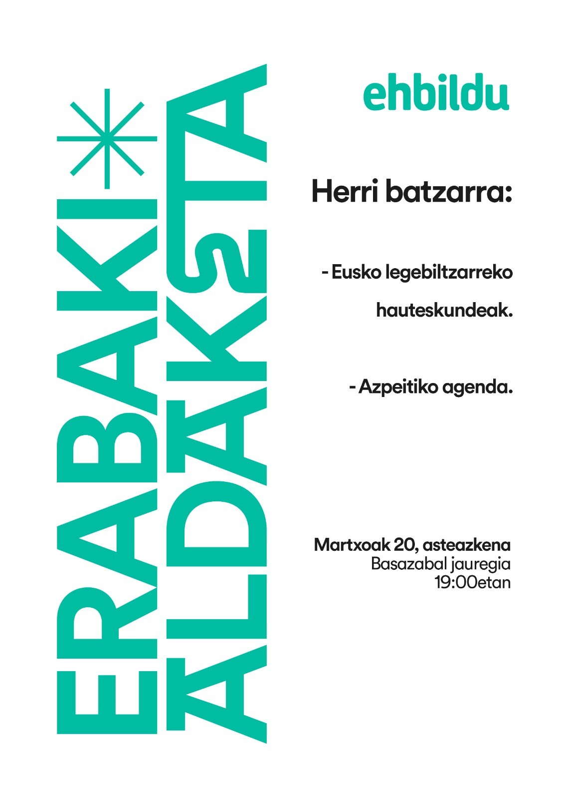 Herri Batzarra, asteazkenean