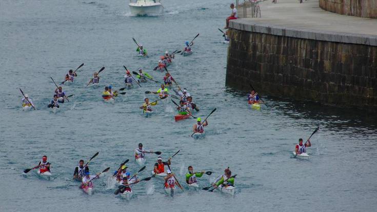 Itxas-Gain taldeka bigarren izan da Zumaia-Sakoneta-Zumaia itsas-kayak proban