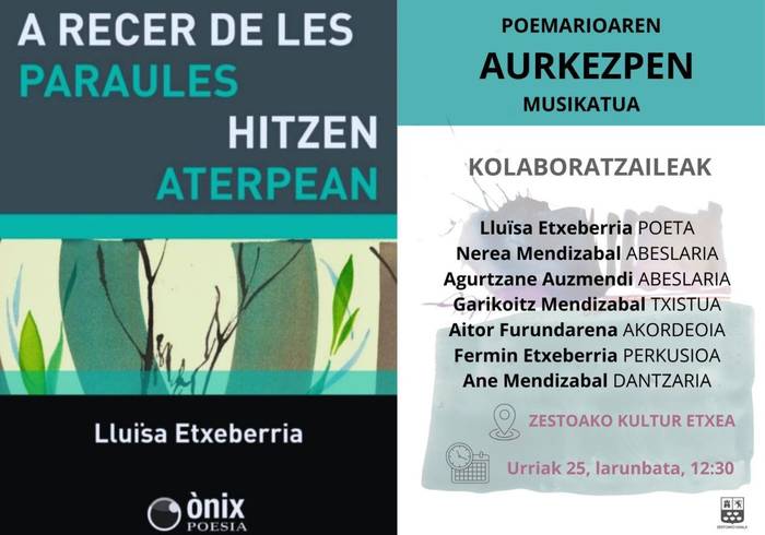 'Hitzen aterpean' poemarioaren aurkezpena