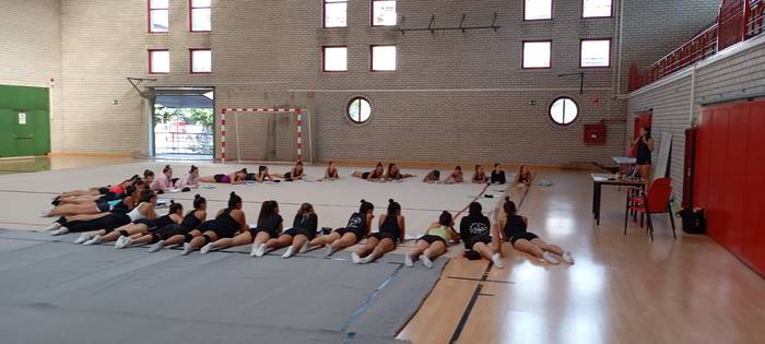 Gimnastika erritmikoko entrenatzaile izateko ikastaroa egiten ari dira Azkoitian