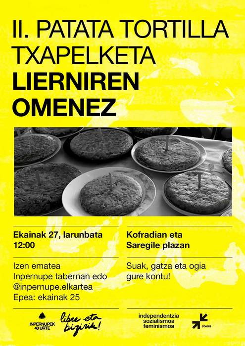 Inpernuperen 40. urteurrena: Lierniren Omenezko II. Patata Tortilla Lehiaketa