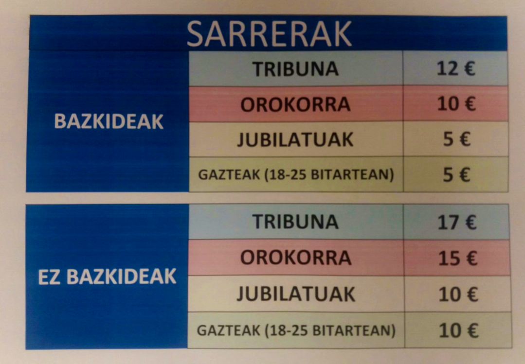 Ostiralean eta zapatuan egongo dira salgai Anaitasunaren aurkako derbirako sarrerak