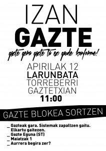 Apirilaren 22an (larunbata), Gazte Blokea osatzeko lehen asanblada izango da