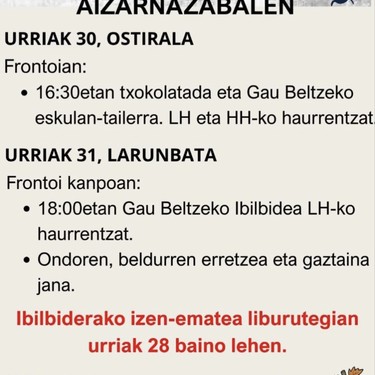 Gau Beltza Aizarnazabalen
