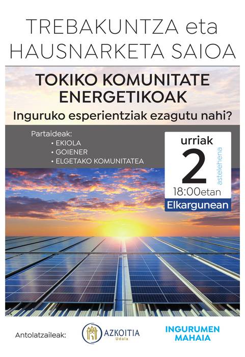 Komunitate energetikoen inguruko saioa