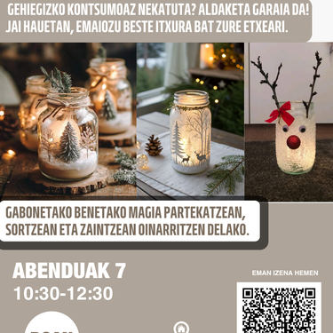 Gabonetako apaingarri jasangarrien tailerra