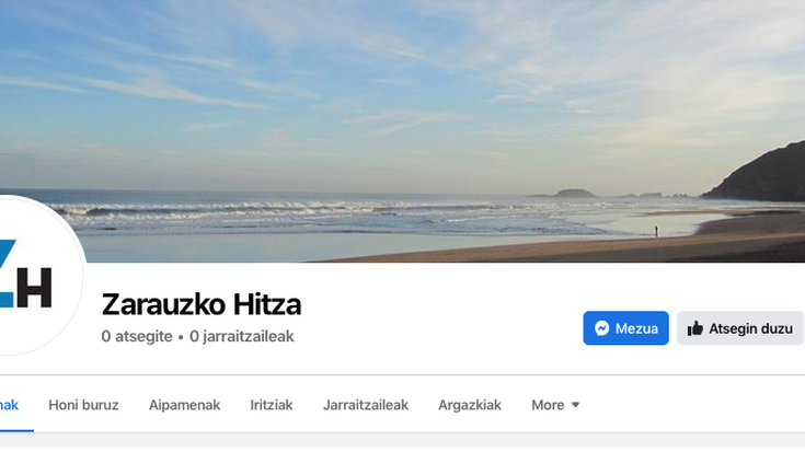 Facebookeko orrialde berria dauka ZARAUZKO HITZAk