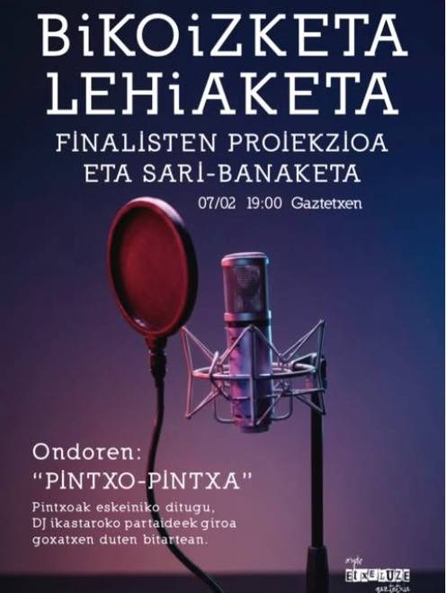 Bikoizketa lehiaketako proiekzioa eta sari banaketa