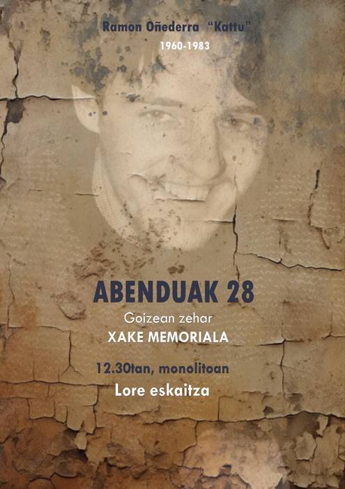 Ramon Oñederra 'Kattu'-ri lore eskaintza