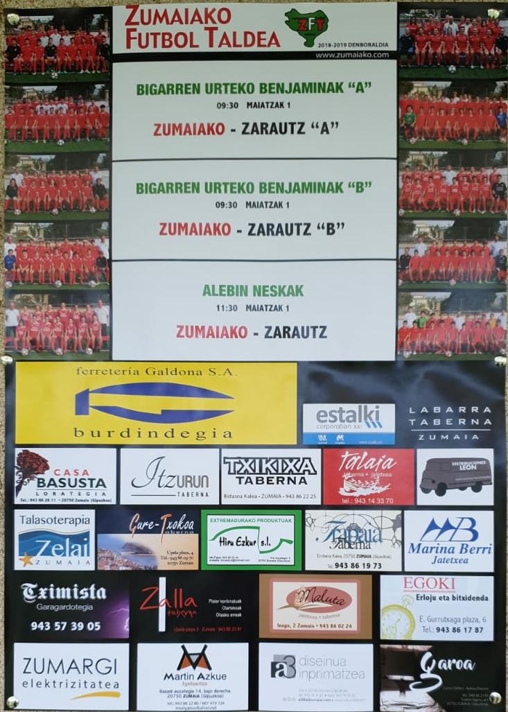 Futbol eskolako partiduak egongo dira bihar goizean Aita Mari futbol zelaian