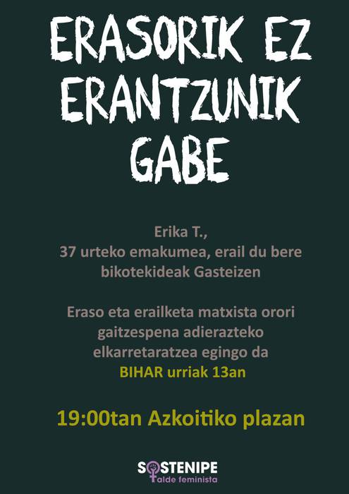 Elkarretaratzea: 'Erasorik ez erantzunik gabe'
