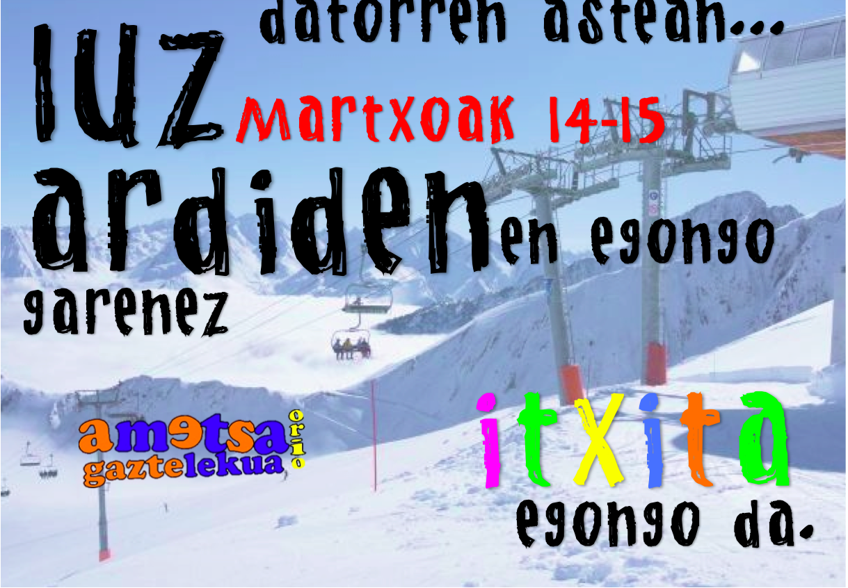 AMETSA GAZTELEKUko gazteak, datorren astean (Martx