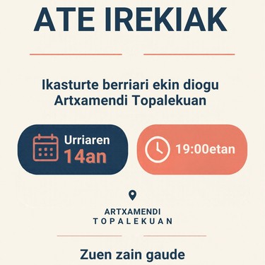 Ate irekien saioa: Artxamendi topalekua