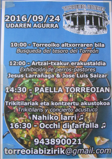 Udaren agurra egingo dute Torreoian