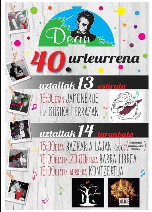 Azkoitiko Dean tabernak festa giroan ospatuko du 40. urteurrena