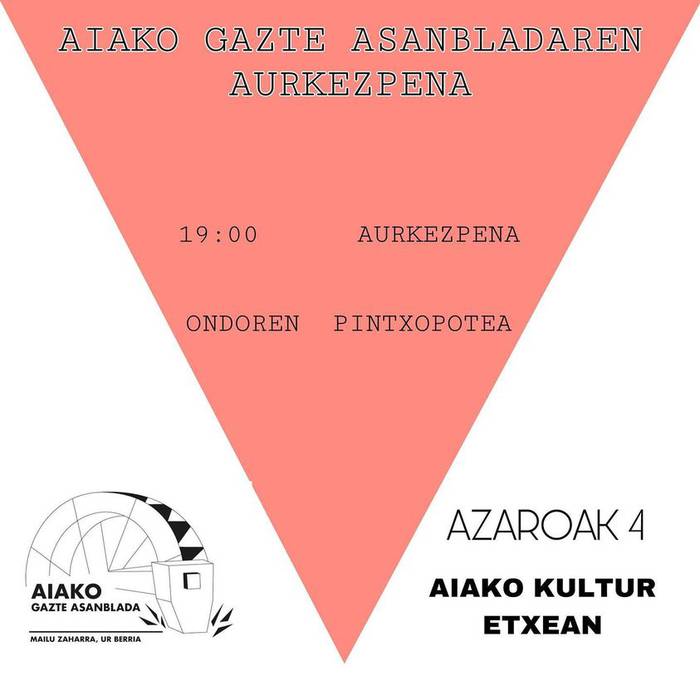 Aiako Gazte Asanbladaren aurkezpena eta pintxopotea
