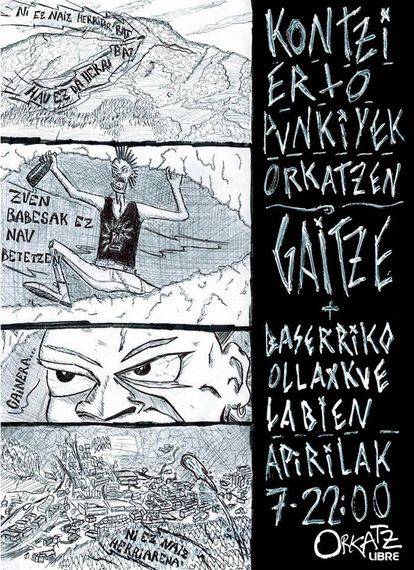 Baserriko Ollaxkue Labien eta Gaitze taldeen kontzertuak izango dira bihar, Orkatzen