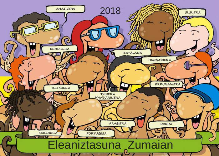 Zumaiako eleaniztasunari buruzko egutegia banatuko da herriko ikastetxeetan