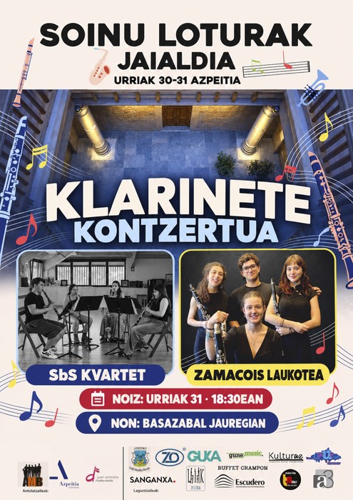 Klarinete kontzertua: Sbs Kuartet eta Zamacois laukotea.