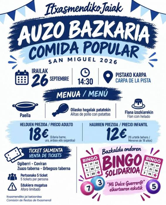 Itxasmendiko jaietako auzo bazkaria