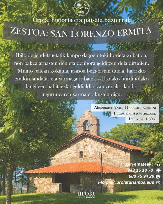 Bisita gidatua: Zestoa, San Lorente ermita