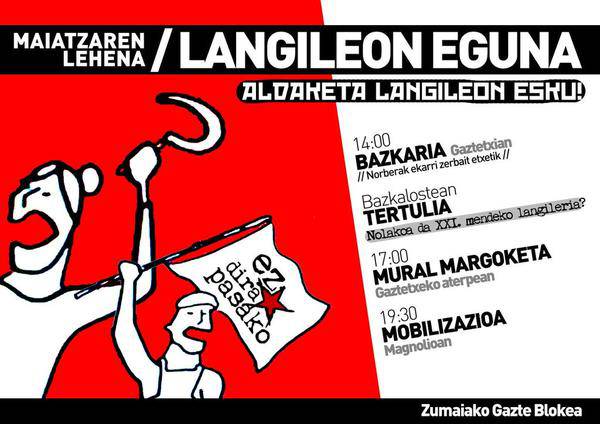 Hainbat ekitaldi izango dira Zumaian Maiatzaren 1aren harira