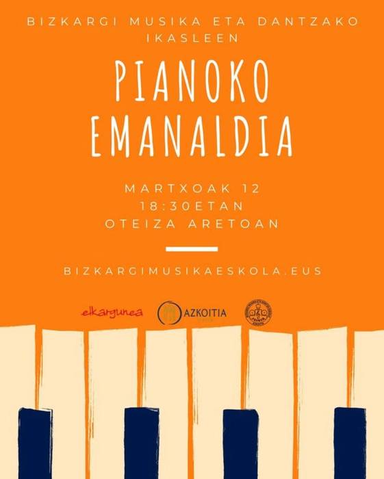 Emanaldia: Bizkargi musika eskolako ikasleen piano entzunaldia