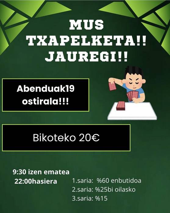Mus txapelketa, Aiako Jauregi tabernan