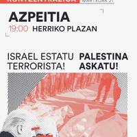 Elkarretaratzea: 'Israel genozida, palestinar erresistentzia aurrera' lelo hartuta