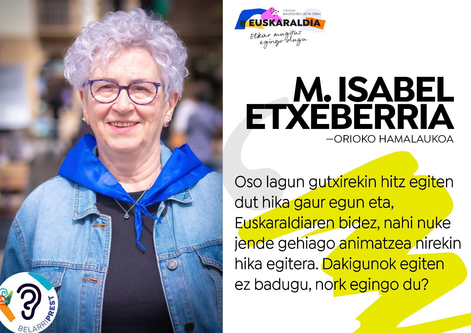 Orioko hamalaukoa: M. Isabel Etxeberria