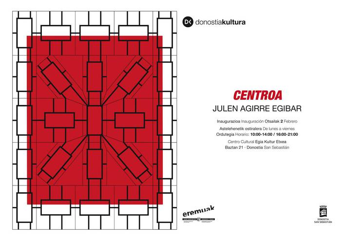 Julen Agirrek 'Centroa' erakusketa zabalduko du gaur Donostian